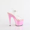 Pleaser - ADORE708LQ Sandale à bride à la cheville, Pole dance chaussures - Transparent/Rose Product image
